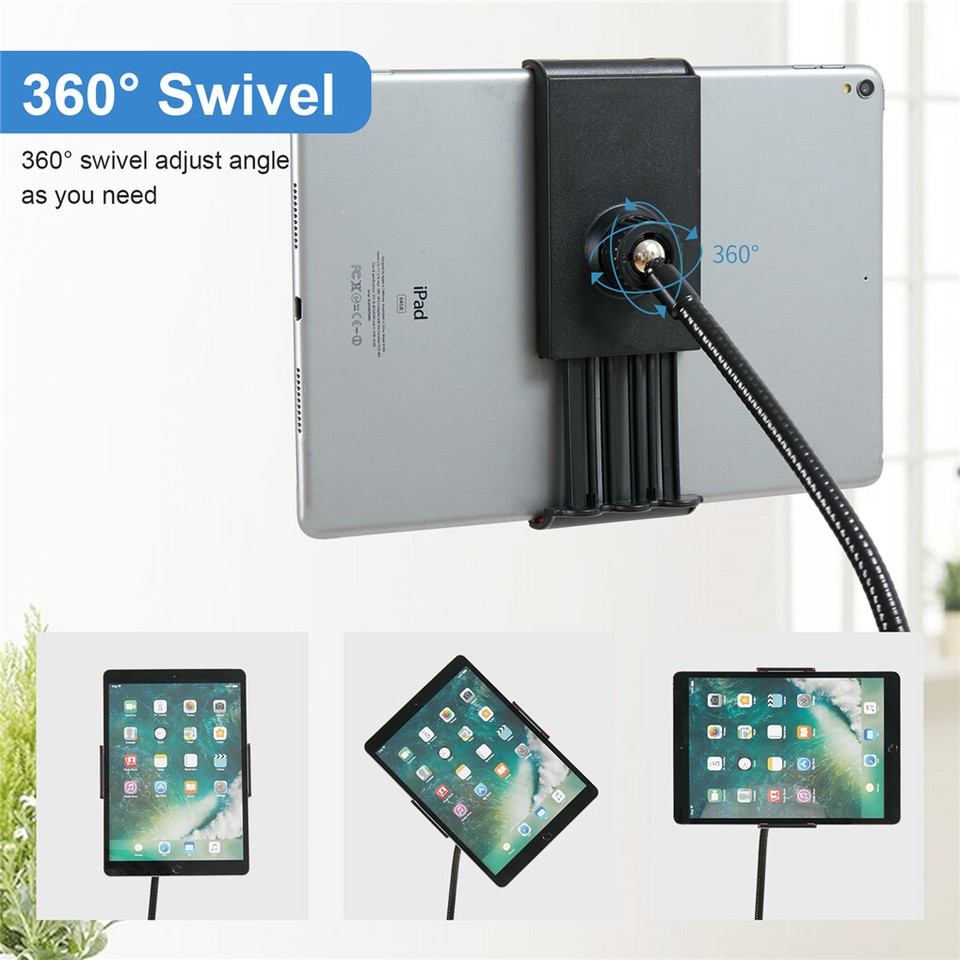 Universal Tripod Floor Stand Holder Adjustable Gooseneck For iPad iPhone Tablet view 5