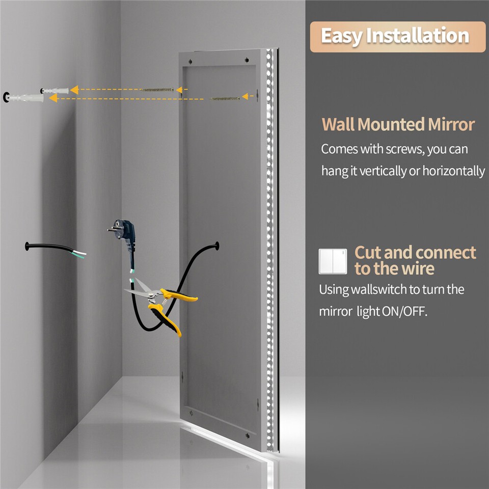 LED Bathroom Mirror with Anti-Fog & Adjustable Lighting view 9
