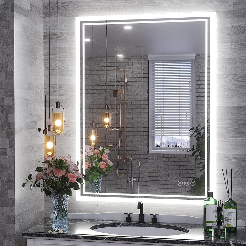 LED Anti-Fog Wall-Mounted Bathroom Mirror view 2