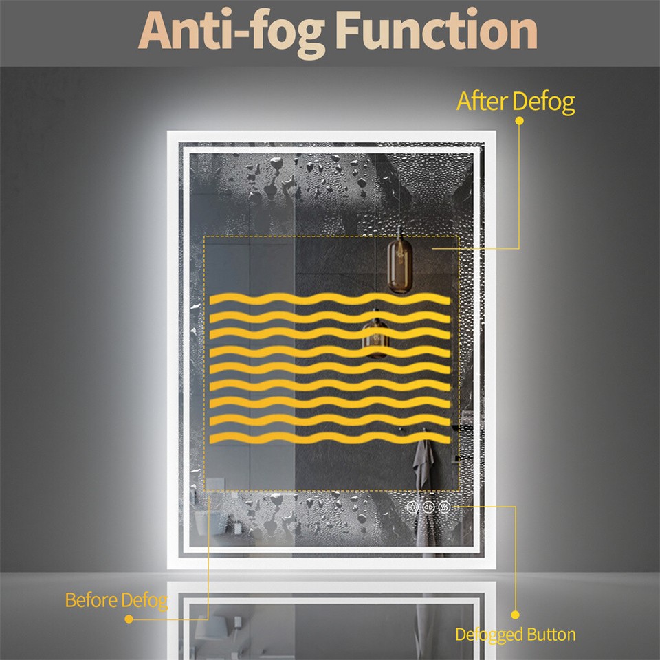 LED Anti-Fog Wall-Mounted Bathroom Mirror view 7