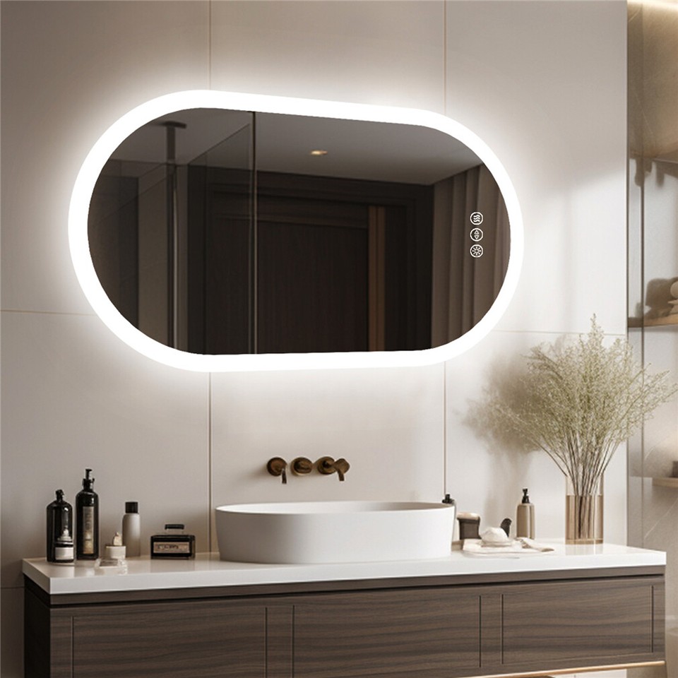 Premium Oval LED Anti-Fog Bathroom Mirror(120x60cm) view 3