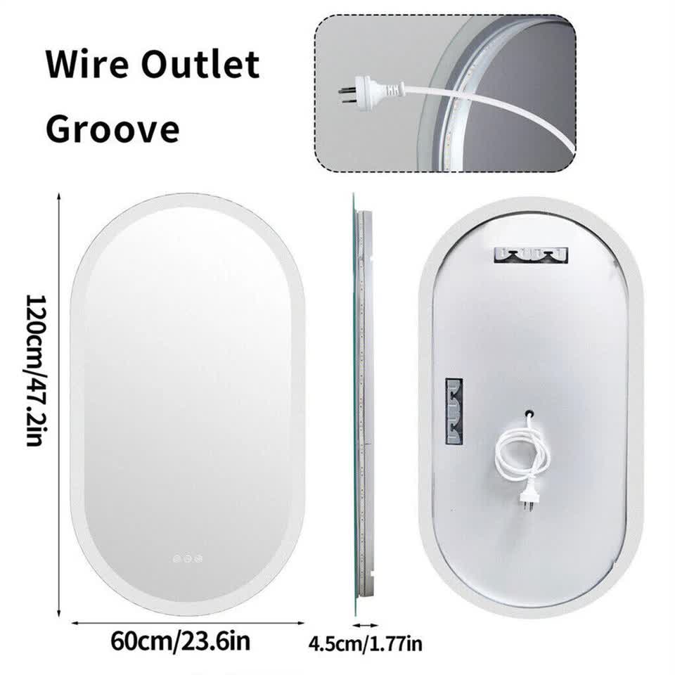 Premium Oval LED Anti-Fog Bathroom Mirror(120x60cm) view 10