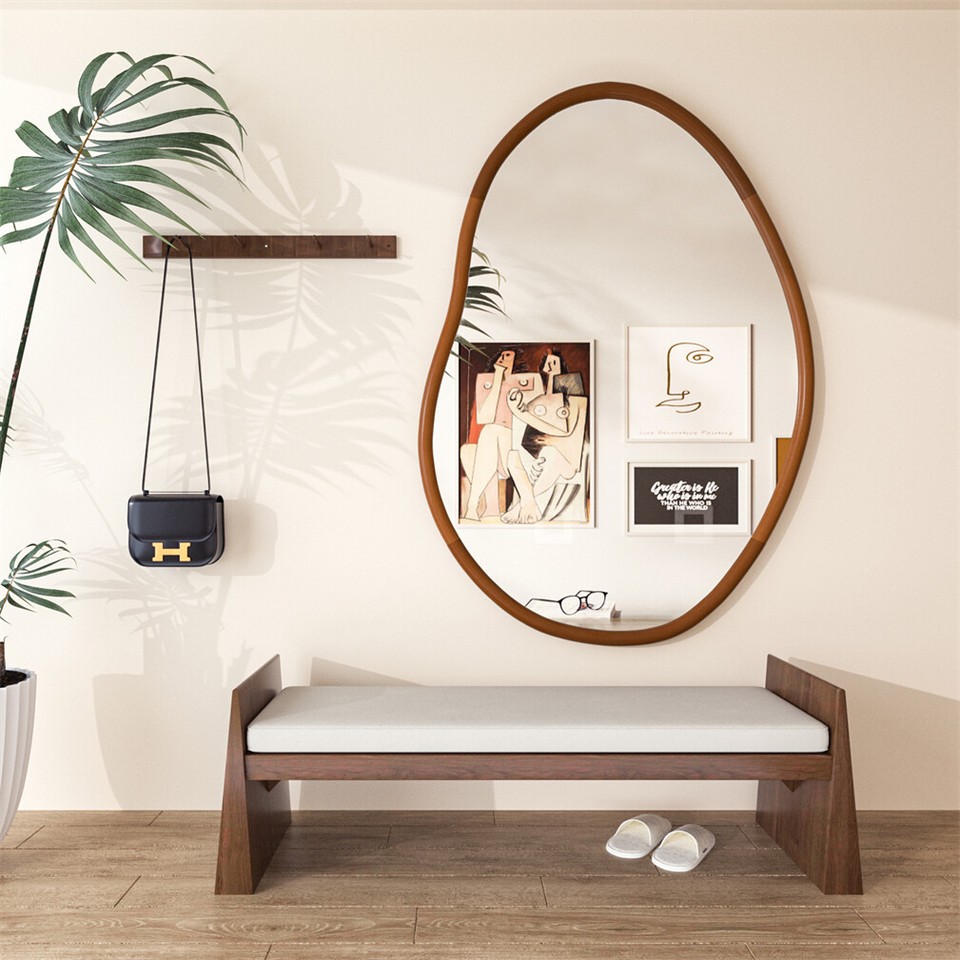 Wooden Frame Wall Mirror - Entryway & Hall Decor view 2