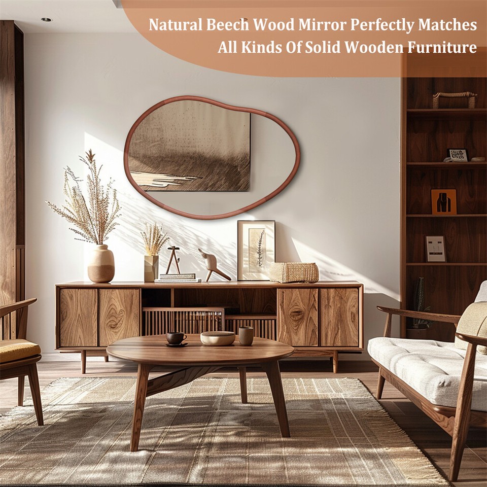 Wooden Frame Wall Mirror - Entryway & Hall Decor view 8