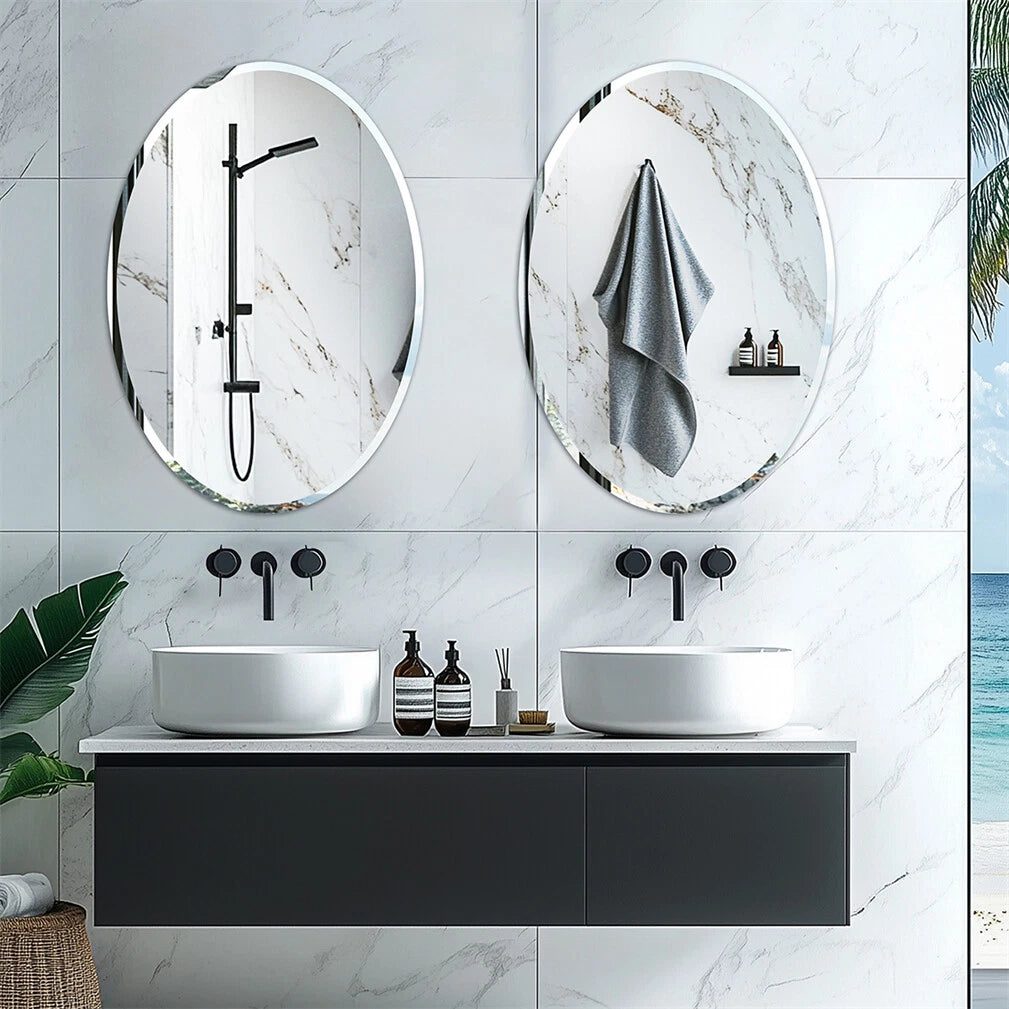 Beveled Edge Oval Wall Mirror view 3
