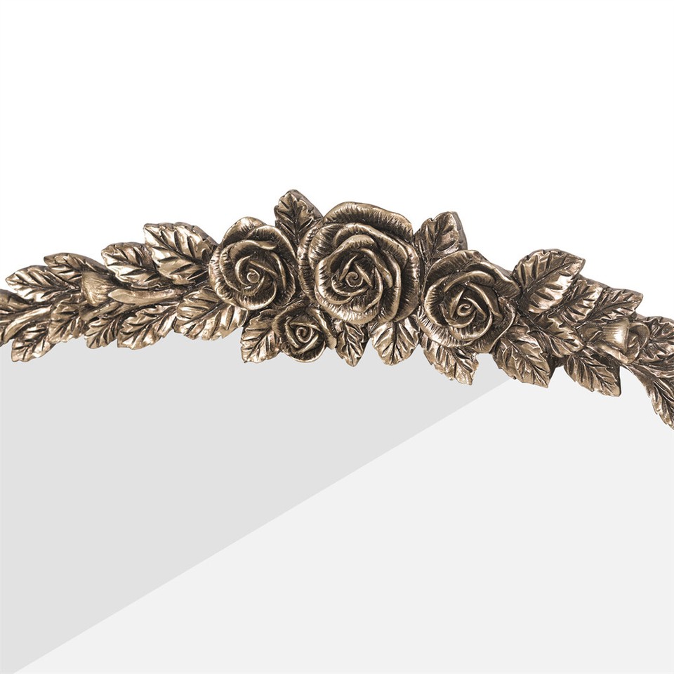 Elegant Rose - Designed Baroque Brass Arched Mirror Size Large view 5