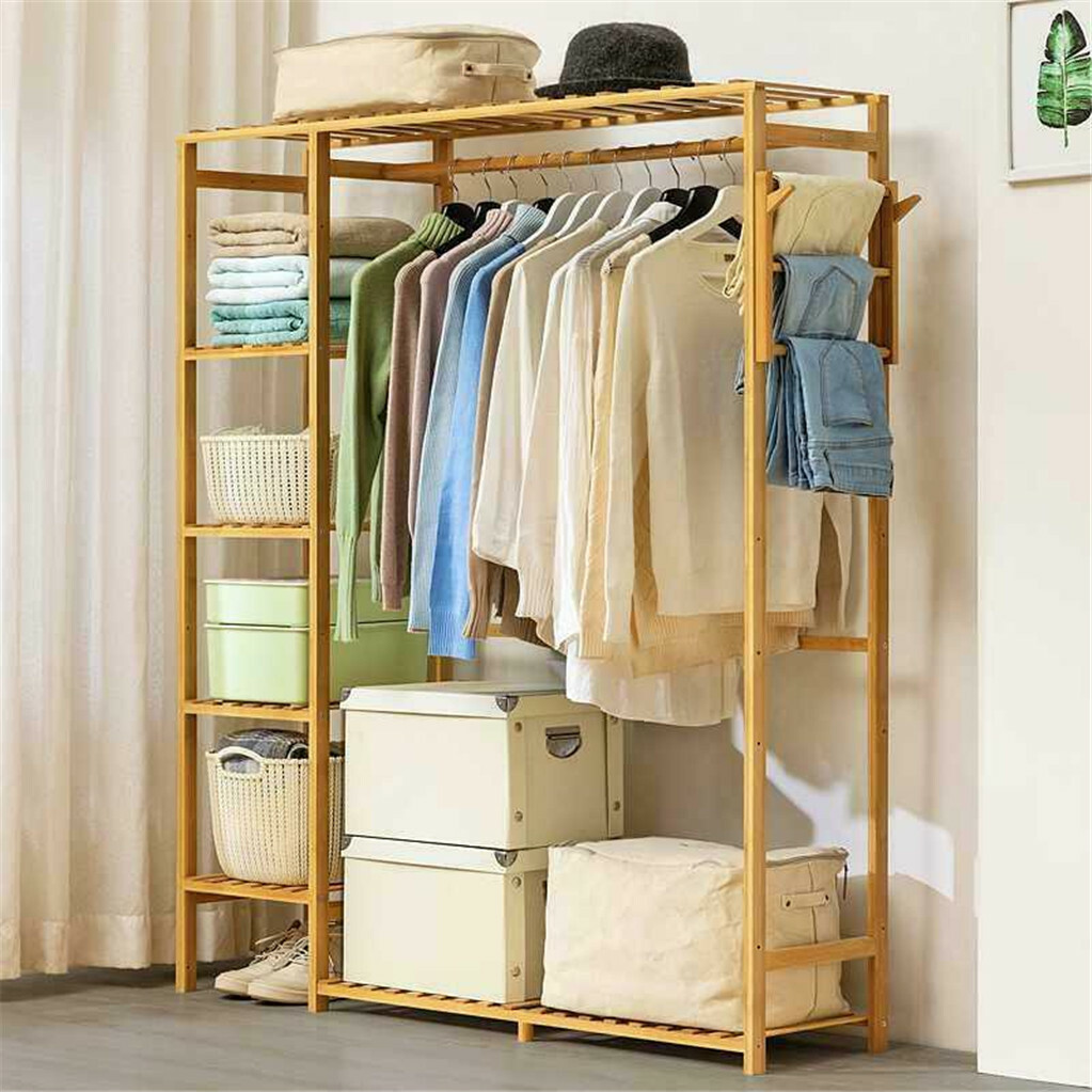 Open Wardrobe Clothes Rail Rack Hanging Garment Heavy Duty Organizer Coat Shelf view 3
