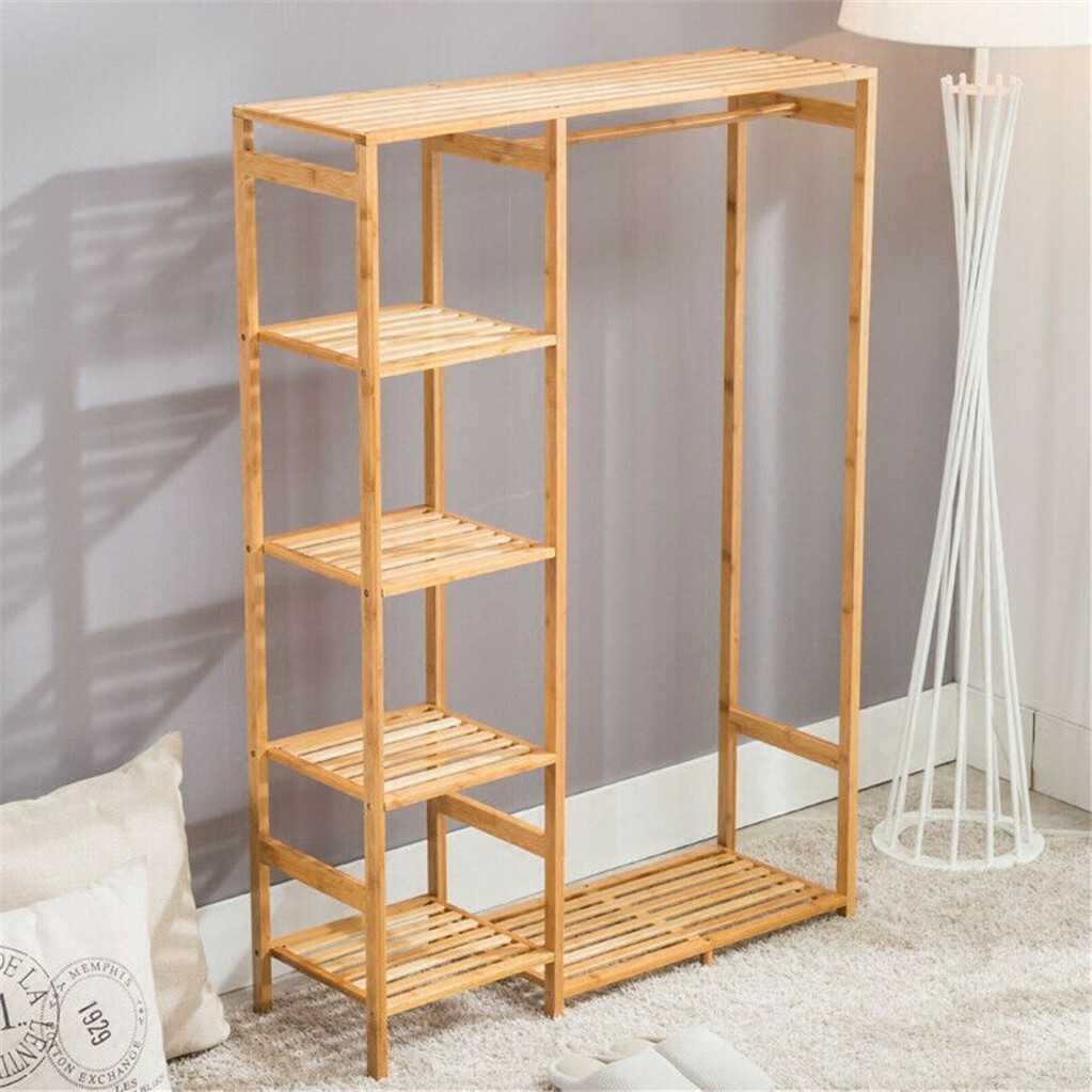 Open Wardrobe Clothes Rail Rack Hanging Garment Heavy Duty Organizer Coat Shelf view 5