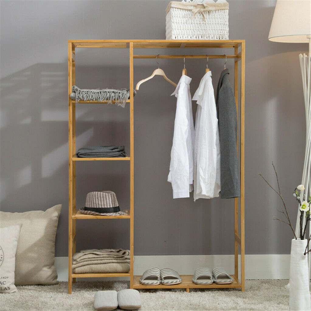 Open Wardrobe Clothes Rail Rack Hanging Garment Heavy Duty Organizer Coat Shelf view 6