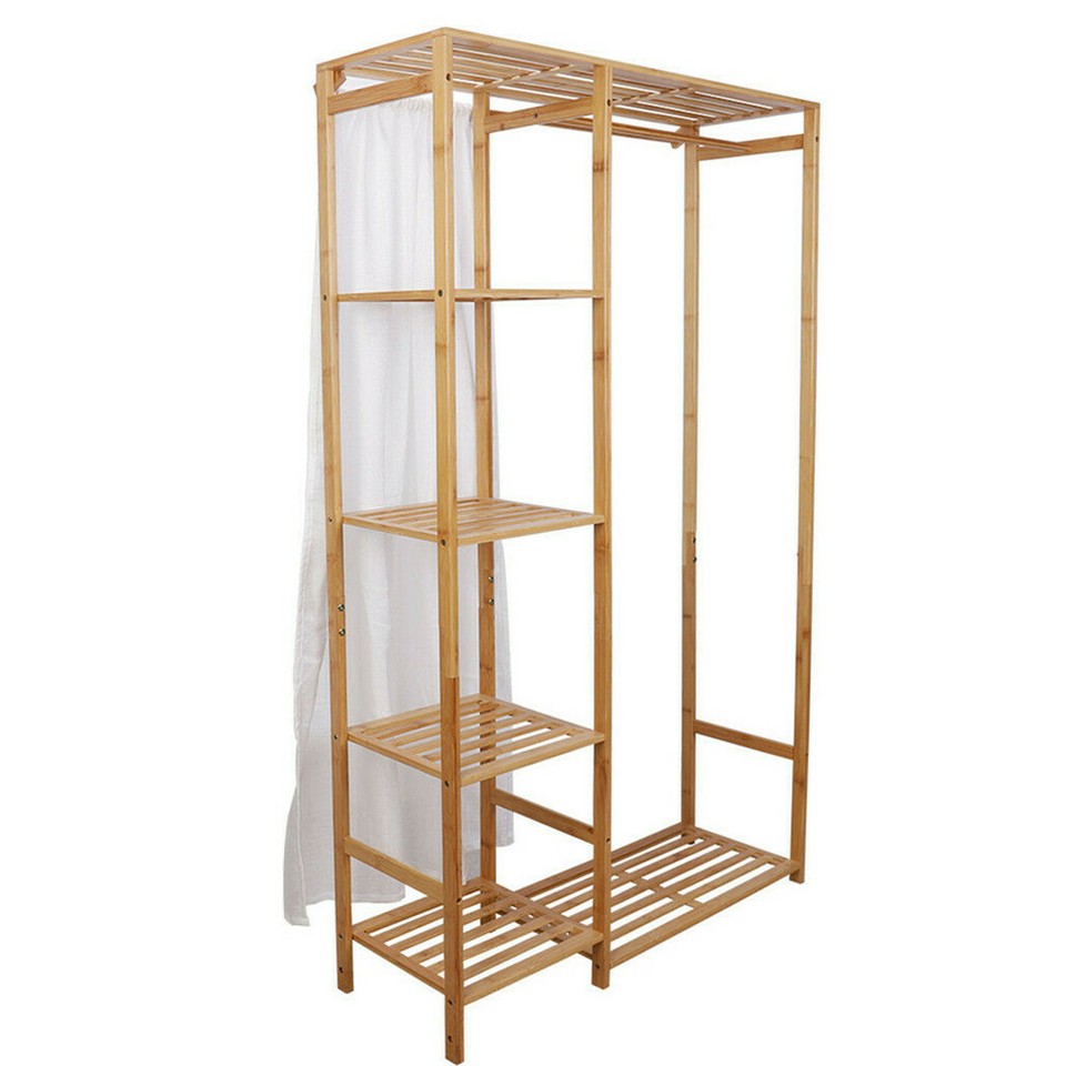 Open Wardrobe Clothes Rail Rack Hanging Garment Heavy Duty Organizer Coat Shelf view 7