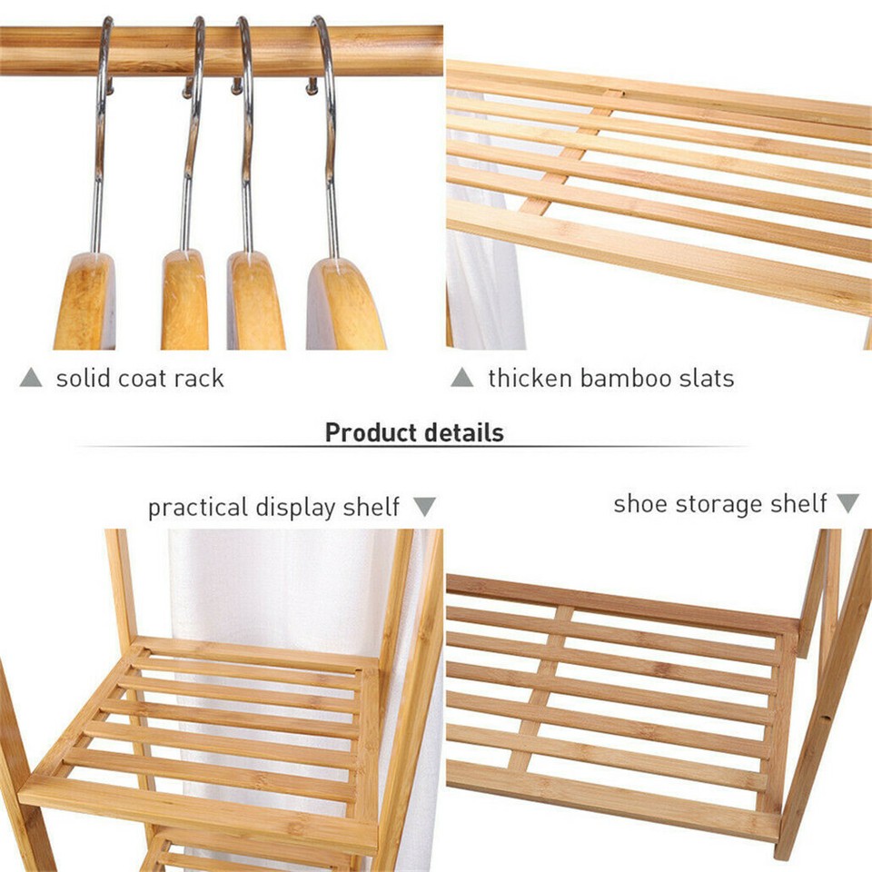 Open Wardrobe Clothes Rail Rack Hanging Garment Heavy Duty Organizer Coat Shelf view 10