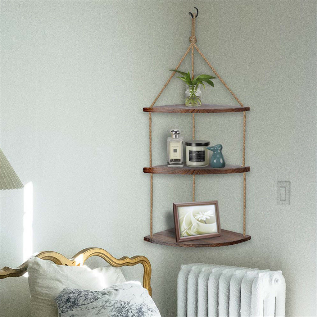 Bohemian Hanging Shelf Organizer 3 Tier Storage Rack view 2