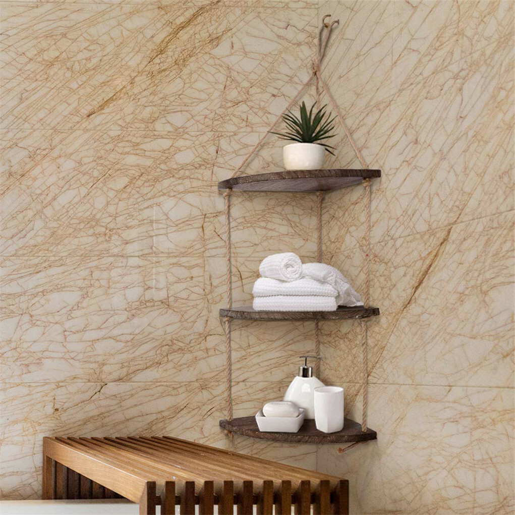 Bohemian Hanging Shelf Organizer 3 Tier Storage Rack view 6