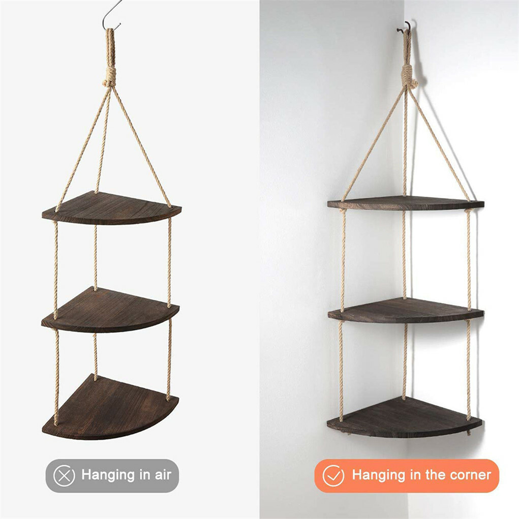 Bohemian Hanging Shelf Organizer 3 Tier Storage Rack view 7