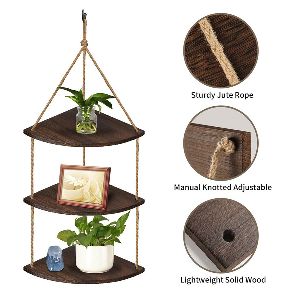 Bohemian Hanging Shelf Organizer 3 Tier Storage Rack view 8