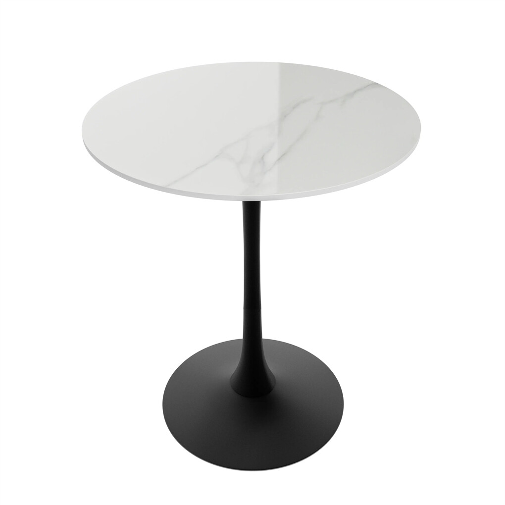 100cm Round High Bar Table Heavy Duty Sintered Stone Top Bistro Pub Table