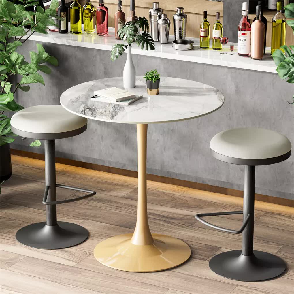 Heavy Duty High Bar Table-Glossy Jade Top+Gold legs view 2