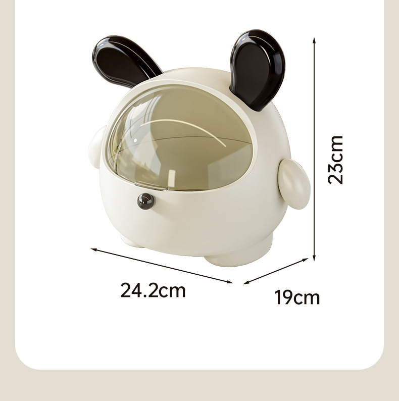 2PCS Yellow-Eared Cute Puppy Desktop Bin with Lid - Mini Trash Can & Storage view 6