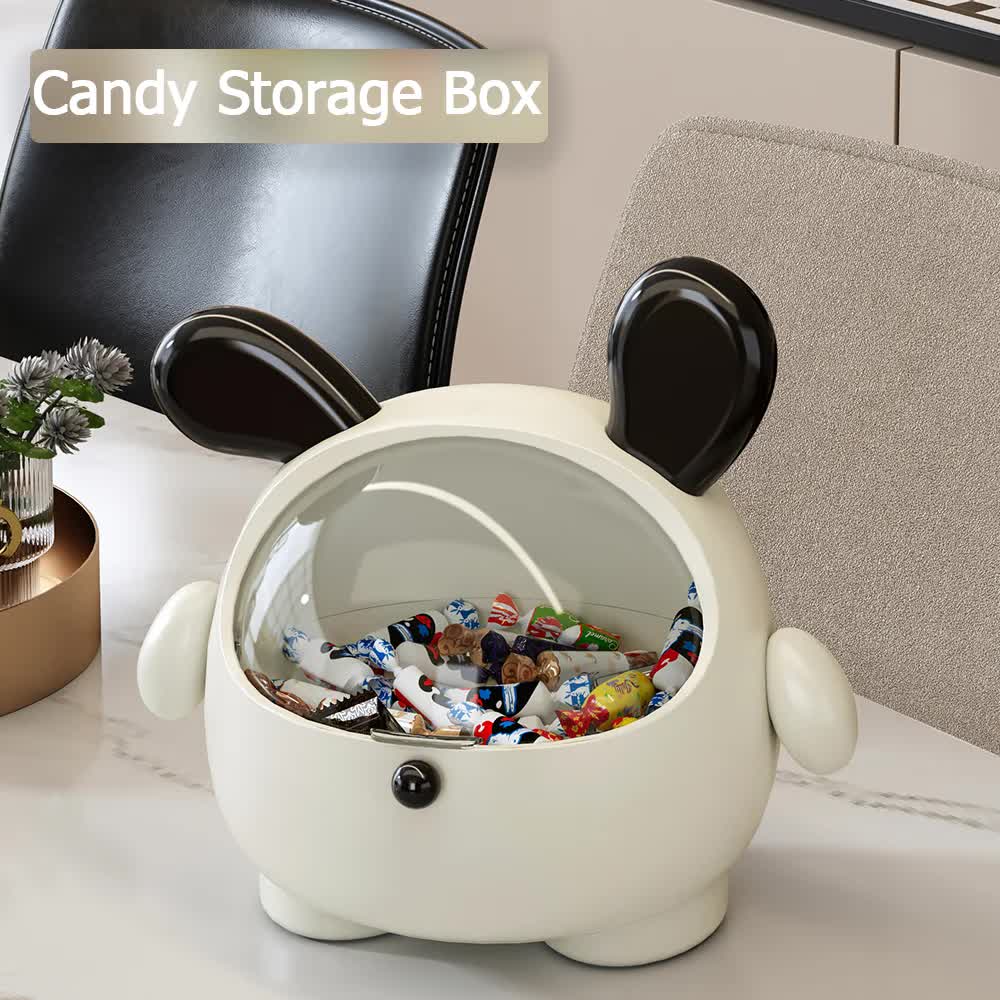 2PCS Yellow-Eared Cute Puppy Desktop Bin with Lid - Mini Trash Can & Storage view 8