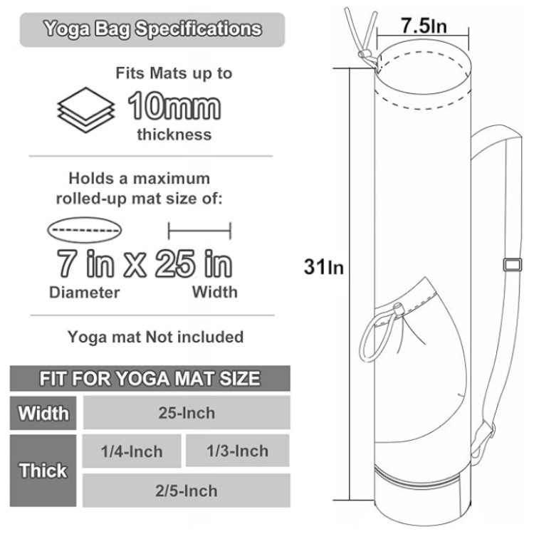 Pink Professional Yoga Mat Carrying Bag - 31 Inch Large Capacity Fitness view 4