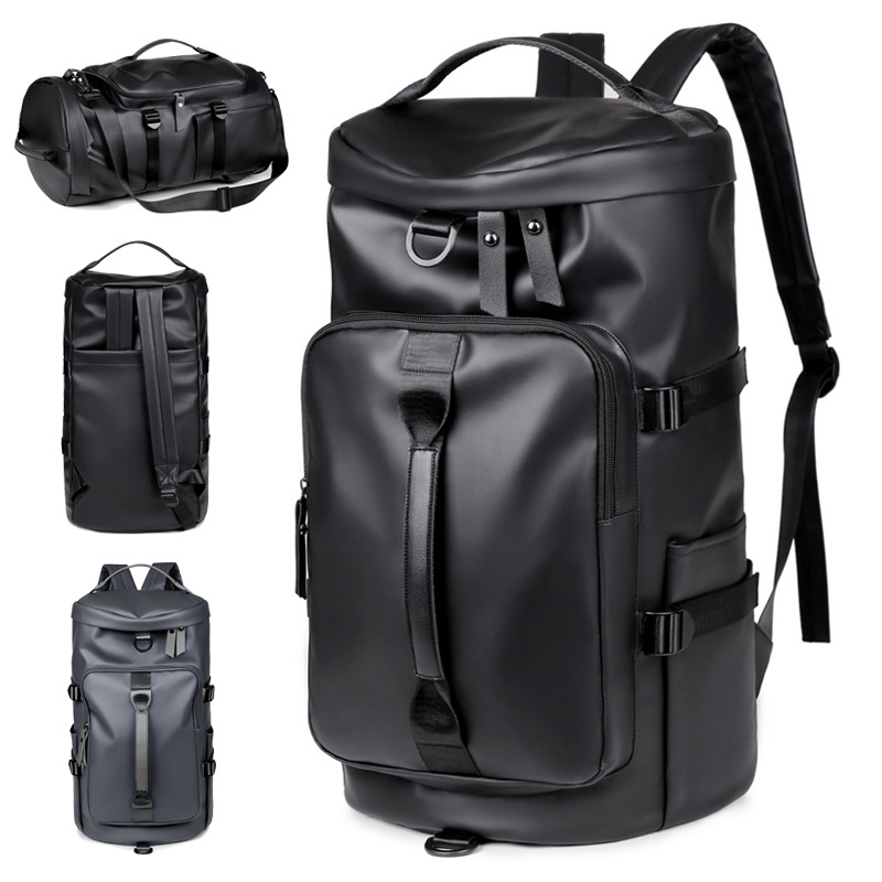 Grey Large Capacity Men's Travel Backpack with Shoe Compartment view 4