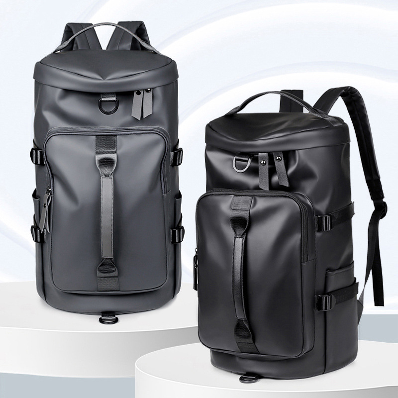 Grey Large Capacity Men's Travel Backpack with Shoe Compartment view 5