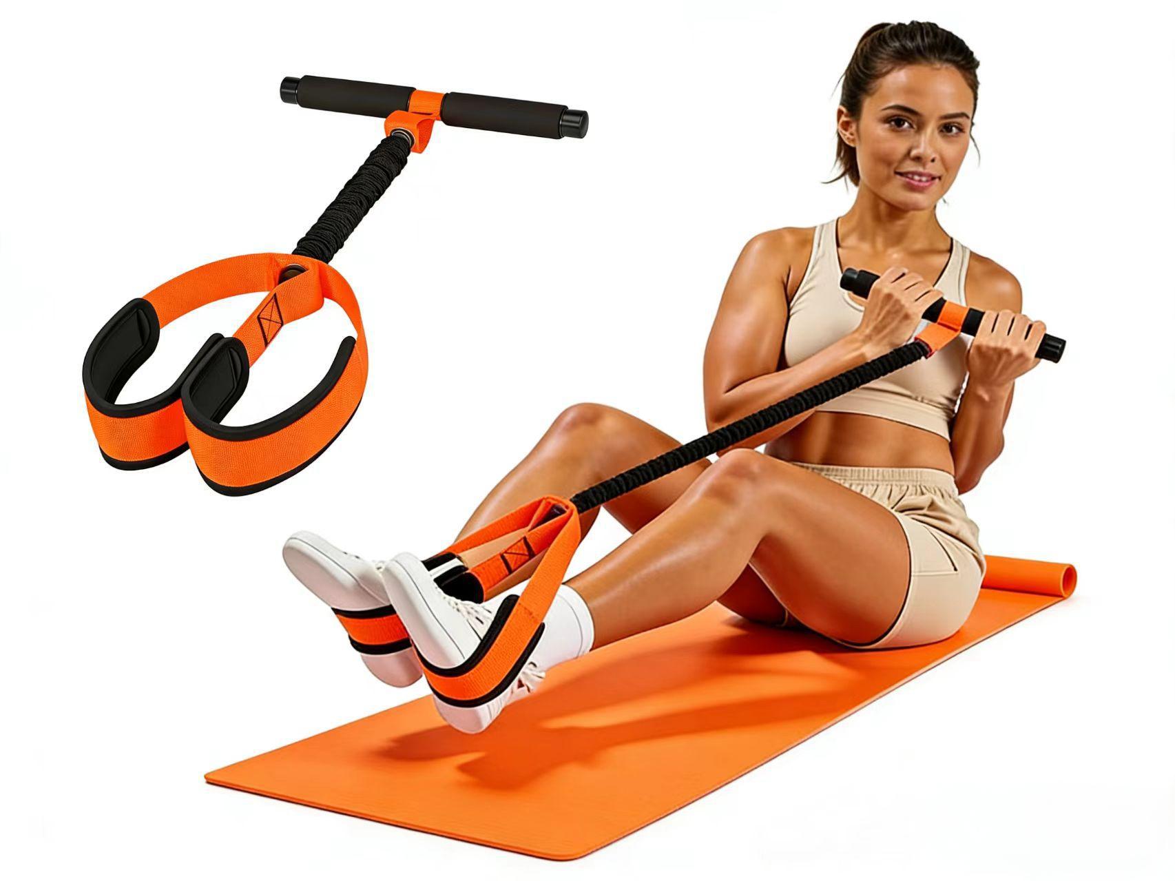 Orange Multifunctional Pedal Resistance Band - Home Fitness Sit-up Assistant