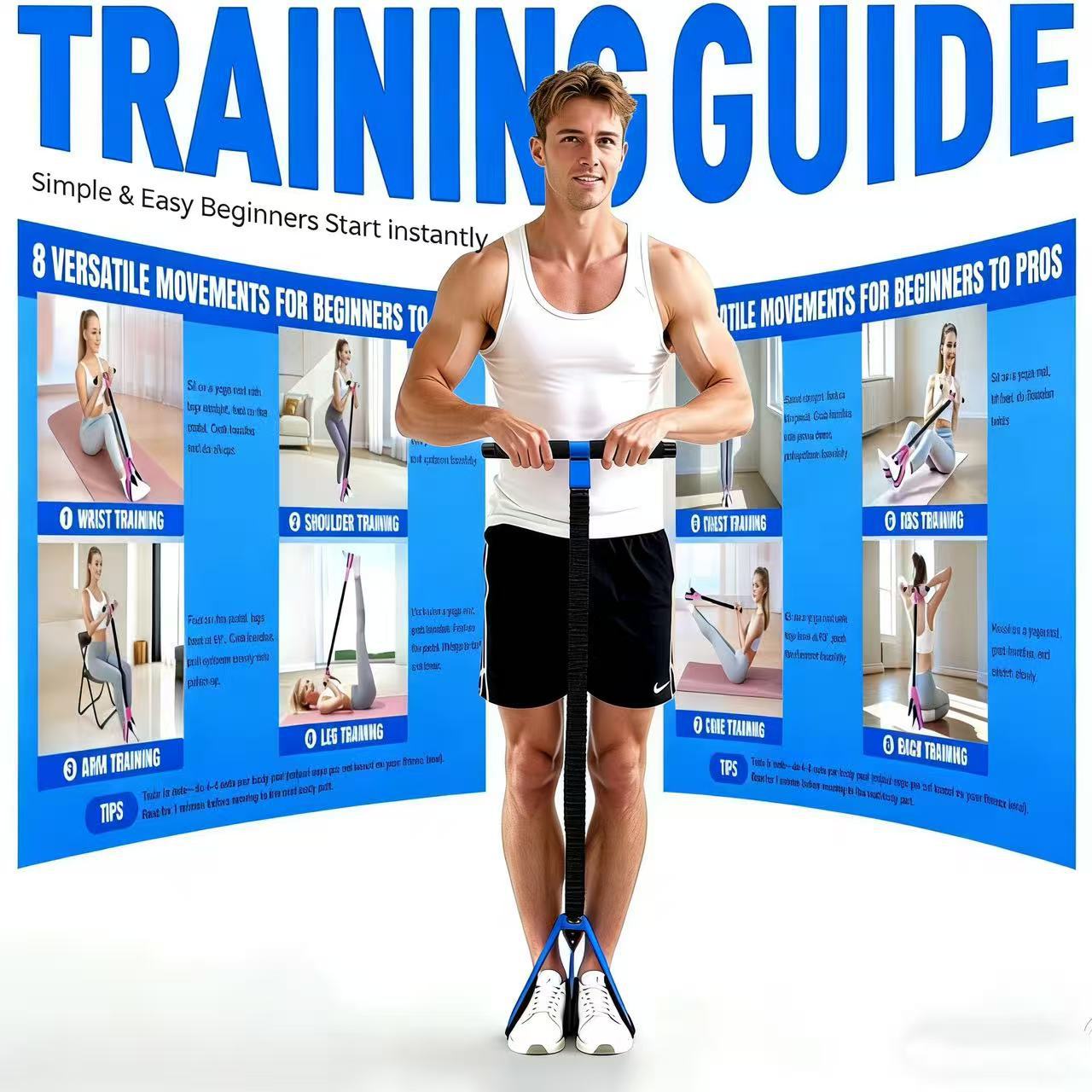 Purple Multifunctional Pedal Resistance Band - Home Fitness Sit-up Assistant view 4
