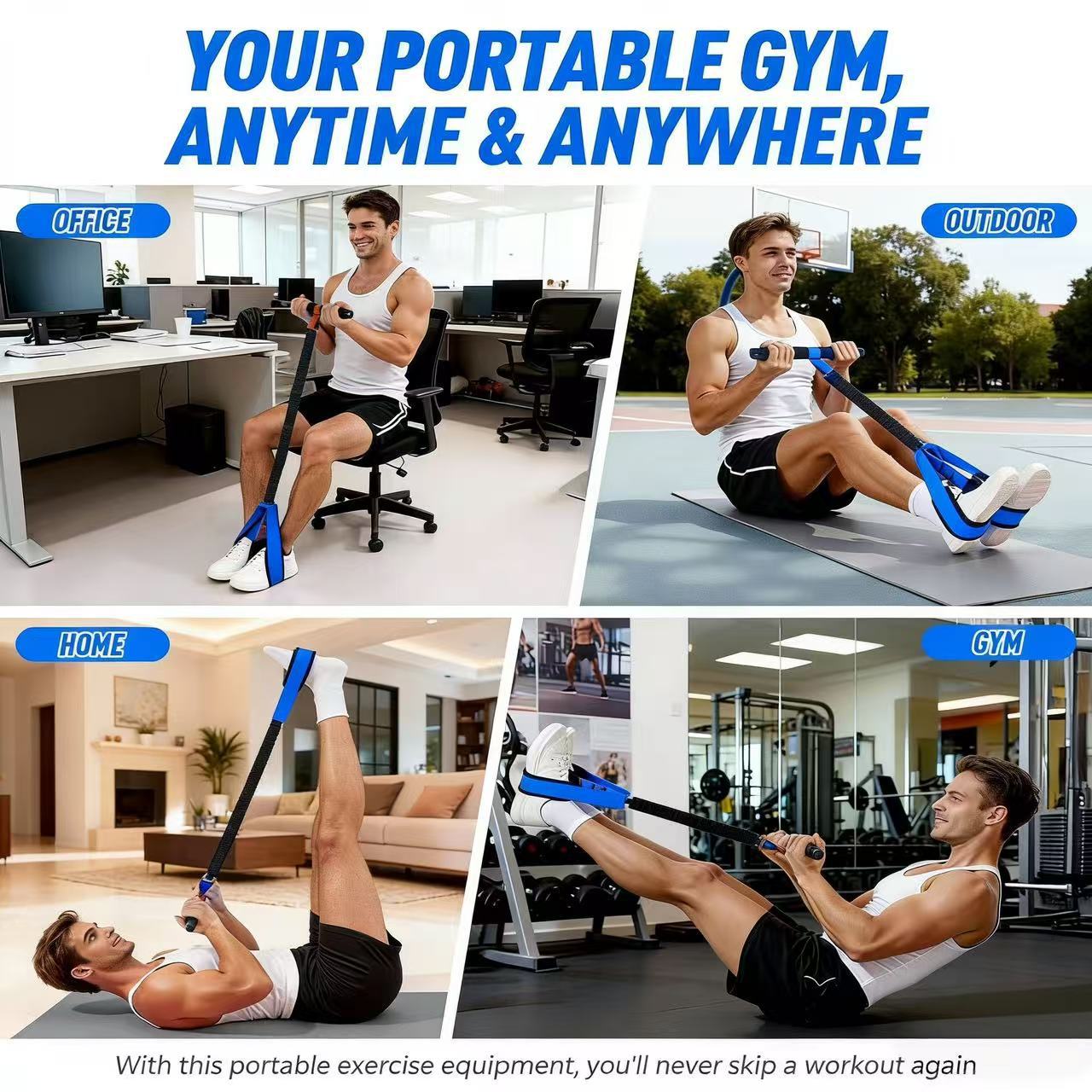 Yellow Multifunctional Pedal Resistance Band - Home Fitness Sit-up Assistant view 6