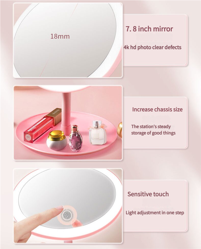 3PCS LED Makeup Mirror with Lights - Portable Tabletop Vanity Mirror view 5