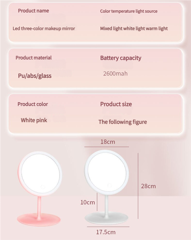 3PCS LED Makeup Mirror with Lights - Portable Tabletop Vanity Mirror view 6