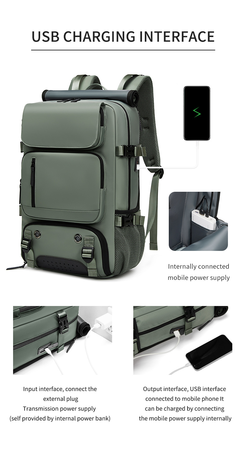 Purple Large Capacity 16-Inch Laptop Travel Backpack - Anti-Theft Professional view 6