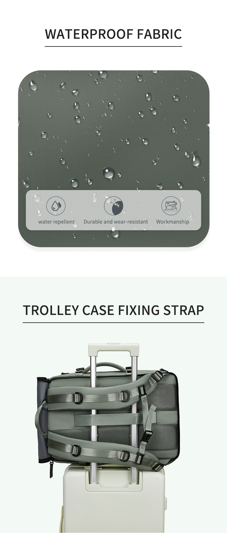 Beige Large Capacity 16-Inch Laptop Travel Backpack - Anti-Theft Professional view 8