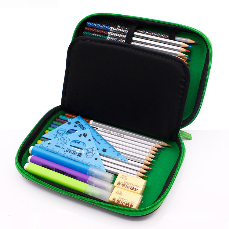 Green 3D Mosaic EVA Hard Shell Pencil Case - Large Capacity Cartoon Stationery view 2