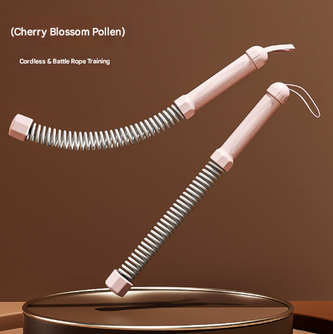 Pink Heavy Cordless Battle Rope - Portable Weighted Fitness Rope for Home Gym