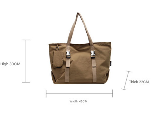 Khaki Modern Utility Tote Bag for Women - Large Capacity Shoulder Bag with view 2