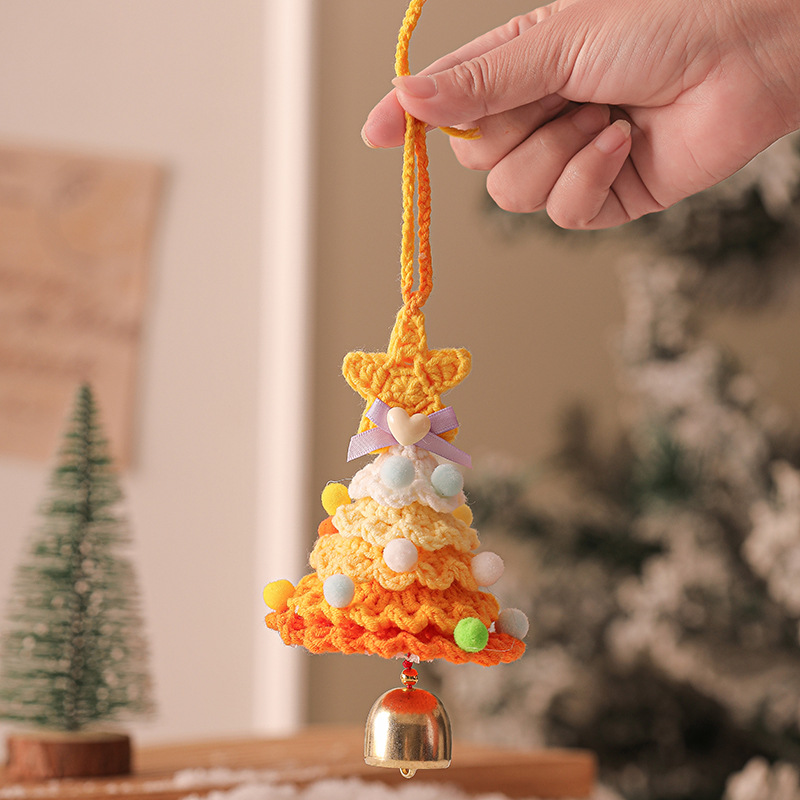 2PCS Multicolor-purple Handmade-Style Crochet Christmas Tree Ornament — image 1