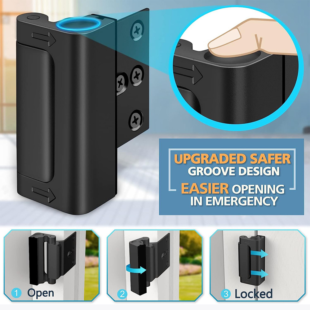 Silver Heavy-Duty Hotel Style Security Door Lock - Childproof Door view 4