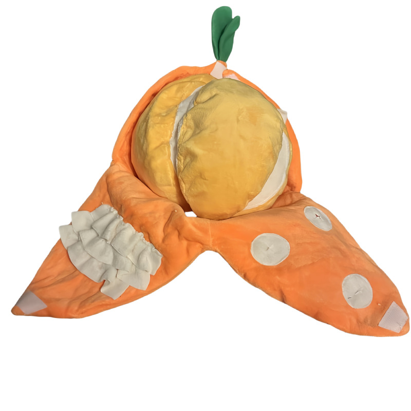 Plush Orange Squeaky Dog Toy - Interactive Fruit Chew Toy for Small Dogs & Puppies view 2