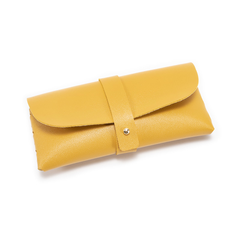 3-Pieces Yellow Chic & Sleek PU Leather Soft Eyeglass Case - Protective Pouch