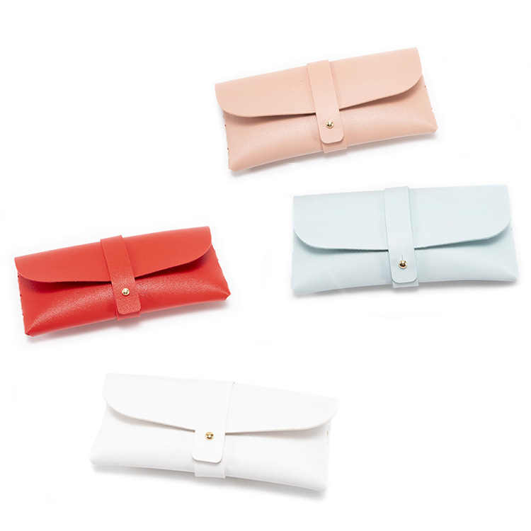 3-Pieces Pink Chic & Sleek PU Leather Soft Eyeglass Case - Protective Pouch view 3