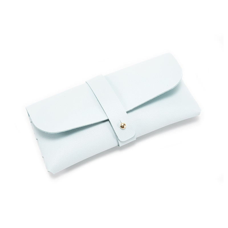 3-Pieces Sky blue Chic & Sleek PU Leather Soft Eyeglass Case - Protective