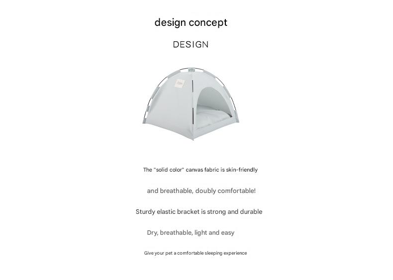 Green Premium Portable Pet Tent Bed with Cooling Mat - Breathable Foldable view 6