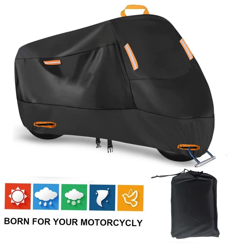 Heavy Duty 214D Waterproof Motorcycle Cover - All Season Outdoor Protection view 2