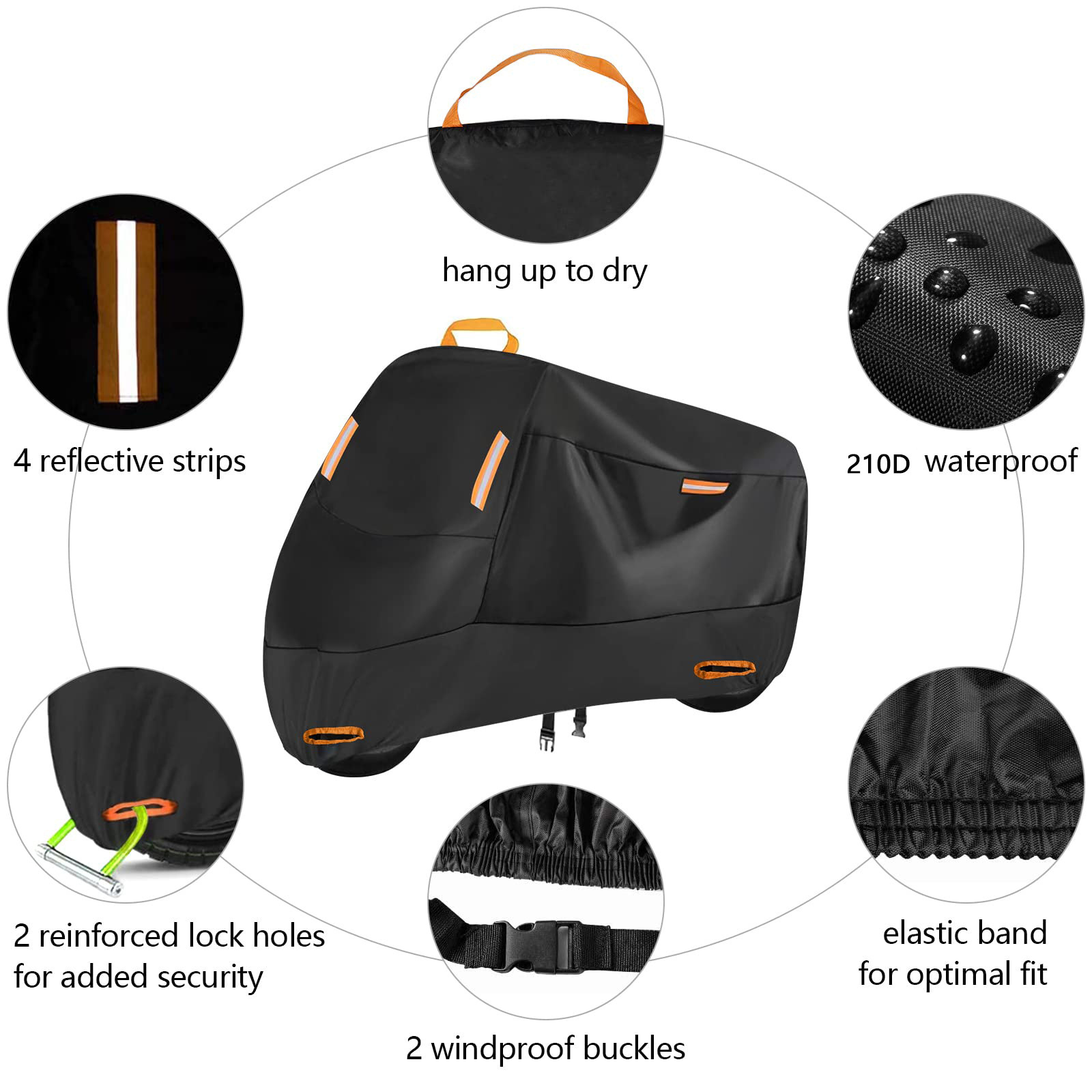 Heavy Duty 214D Waterproof Motorcycle Cover - All Season Outdoor Protection view 3