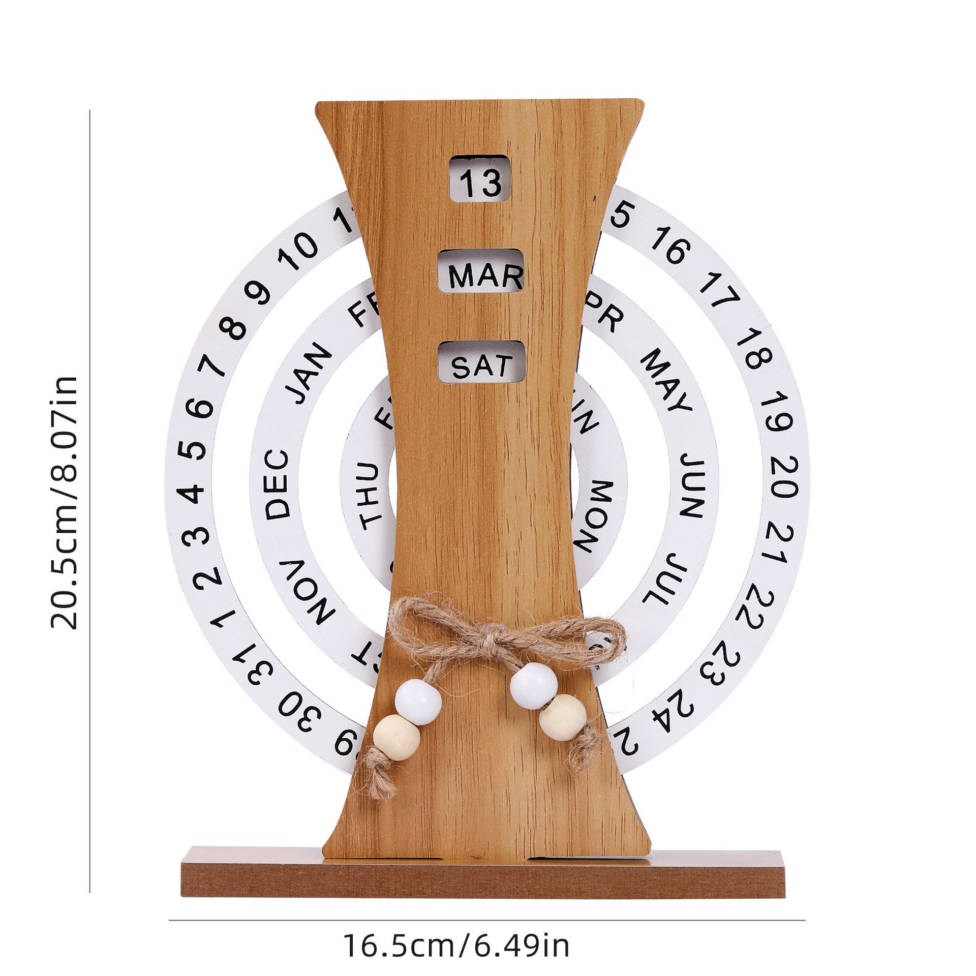 Ferris Wheel model Rustic Wooden Perpetual Calendar - Reusable Rotating Desk & — image 1