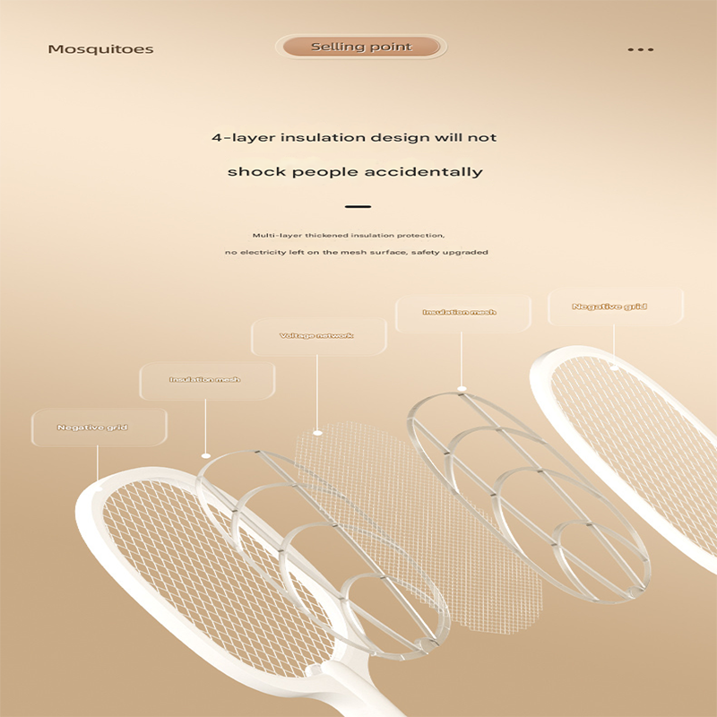 White Rechargeable 2-in-1 Bug Zapper Racket - Electric Fly Swatter & UV view 3