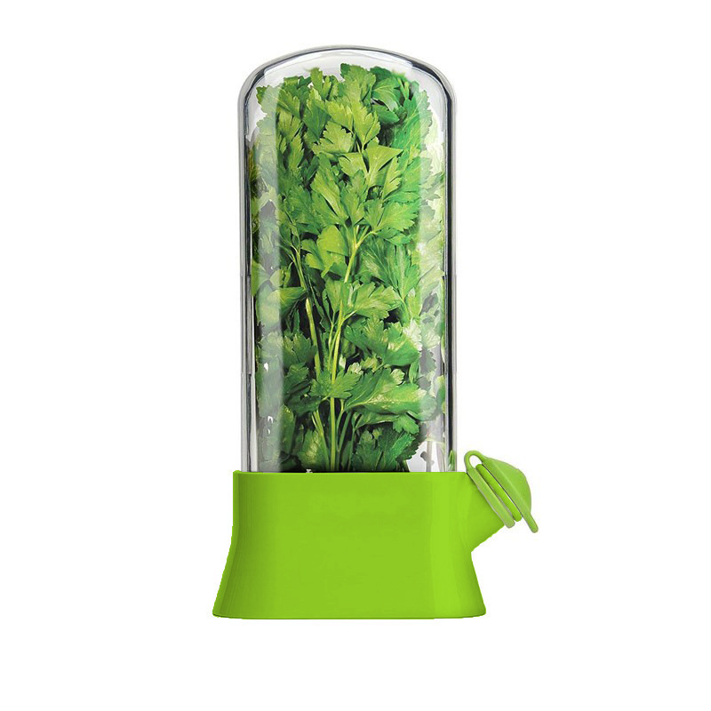Green Fresh Herb Keeper & Saver - Refrigerator Pod to Extend the Life of Fresh