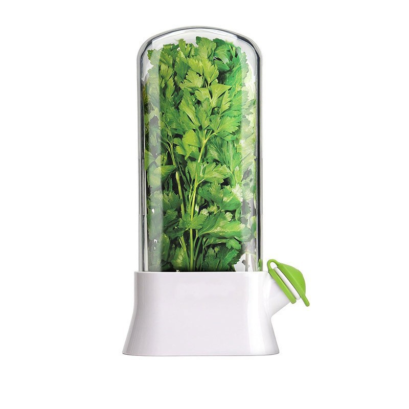 White Fresh Herb Keeper & Saver - Refrigerator Pod to Extend the Life of Fresh