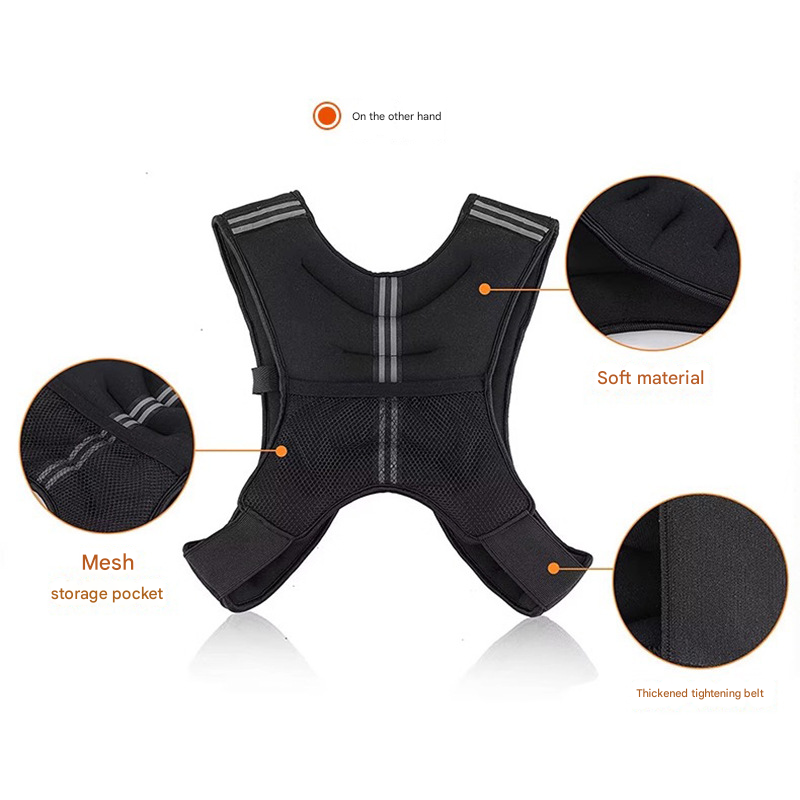 Black Gym Partner Weighted Vest - Adjustable & Reflective for Running view 3